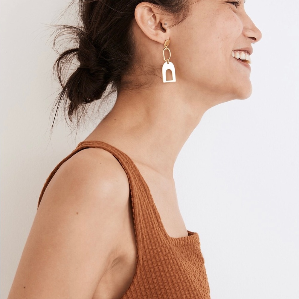 Madewell gold statement dangle earrings - Picture 2 of 4